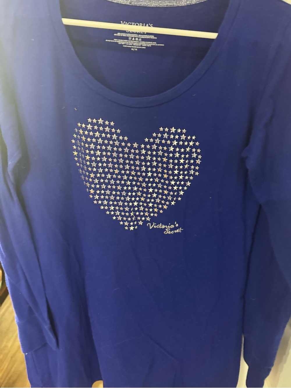Victoria's Secret Girls' Royal Blue Heart Long-Sleeve Top (CL-1)
